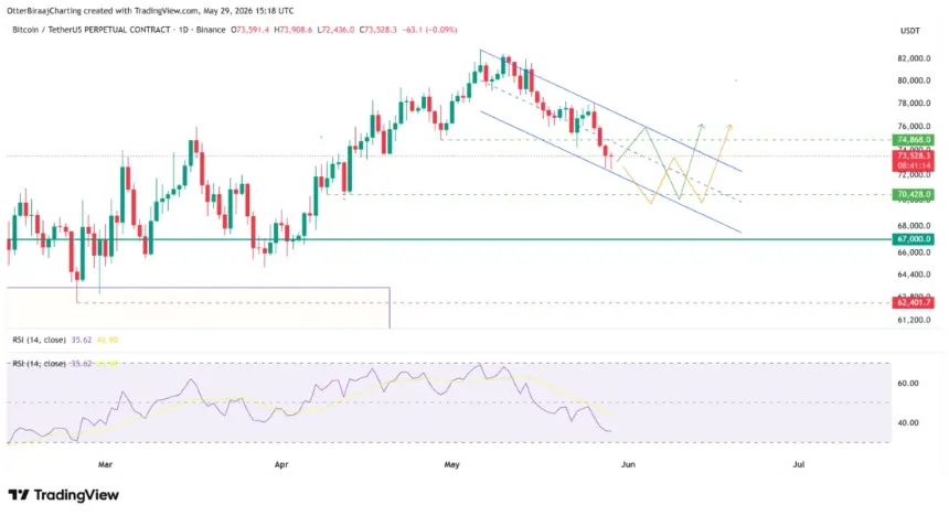 Bitcoin daily price chart